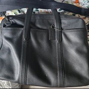 Black Leather Coach Laptop Bag 15”